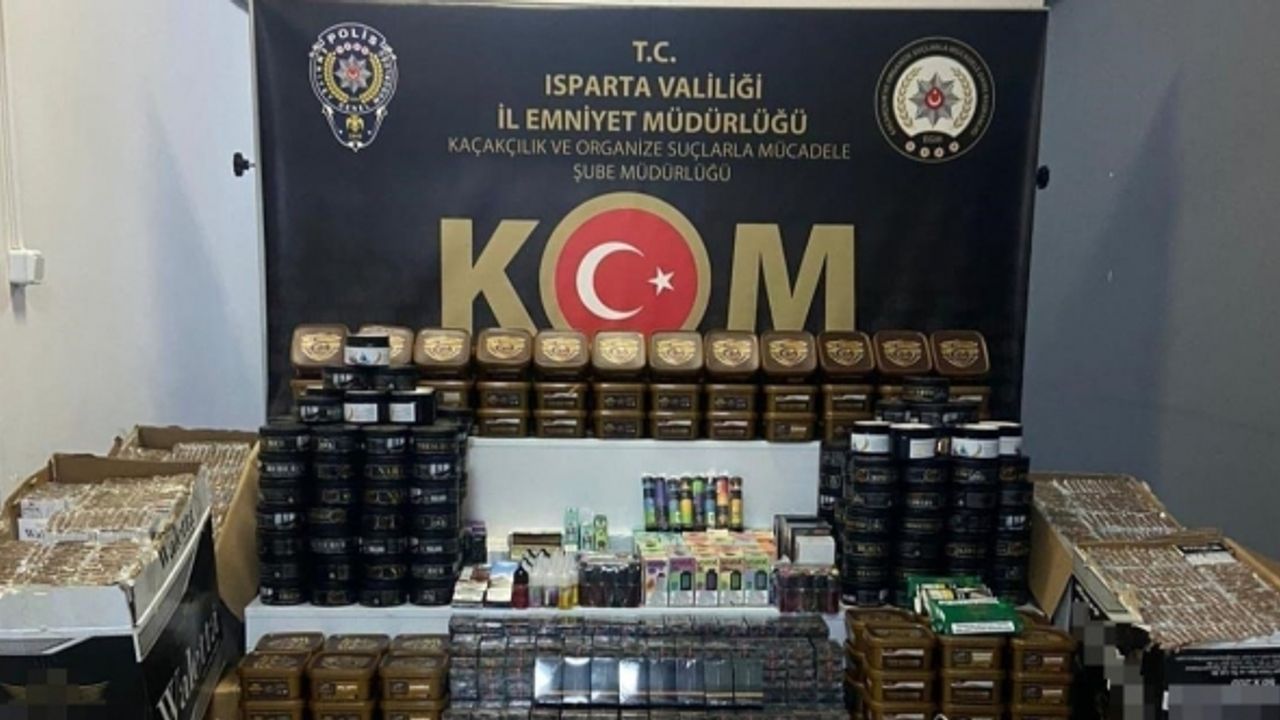 Isparta’da kaçakçılık operasyonu, çok sayıda malzeme ele geçirildi