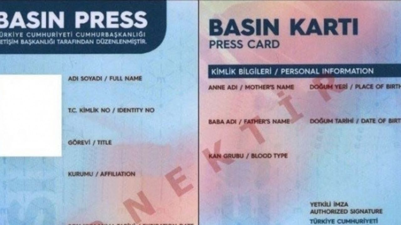 Basın kartları artık her türlü iş ve işlemlerde resmi kimlik kartı olarak kullanılabilecek