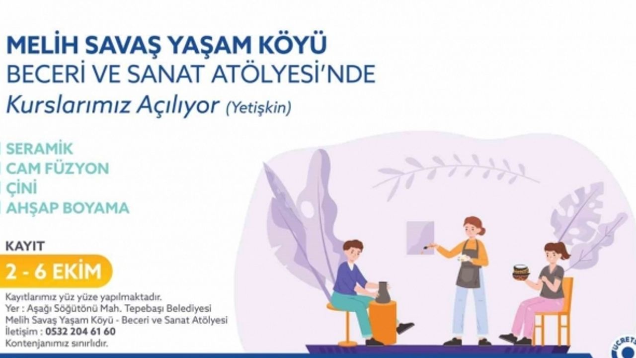 Beceri ve sanat atölyesi için kayıtlar başlıyor