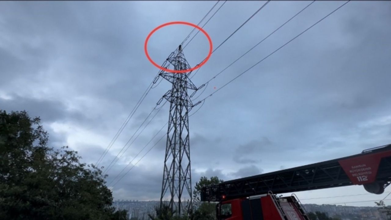 Erkek arkadaşı ile tartışan genç kız 154 bin voltluk yüksek gerilim hattı direğine çıktı