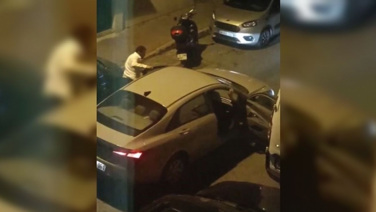 Esenyurt’ta kadını tekme ve yumruklarla aracına bindiren şahıs, etrafa küfürler savurdu