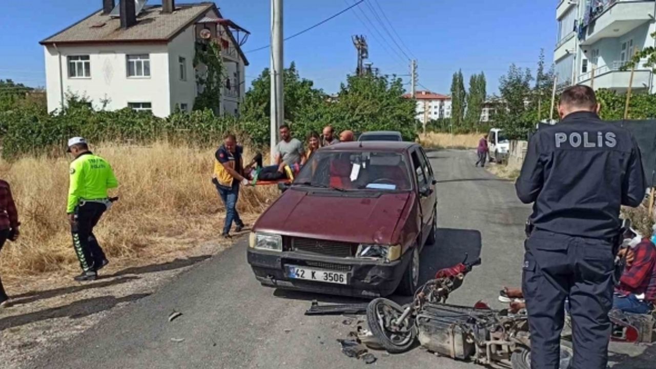 Konya’da otomobil ile elektrikli bisiklet çarpıştı: 2 yaralı