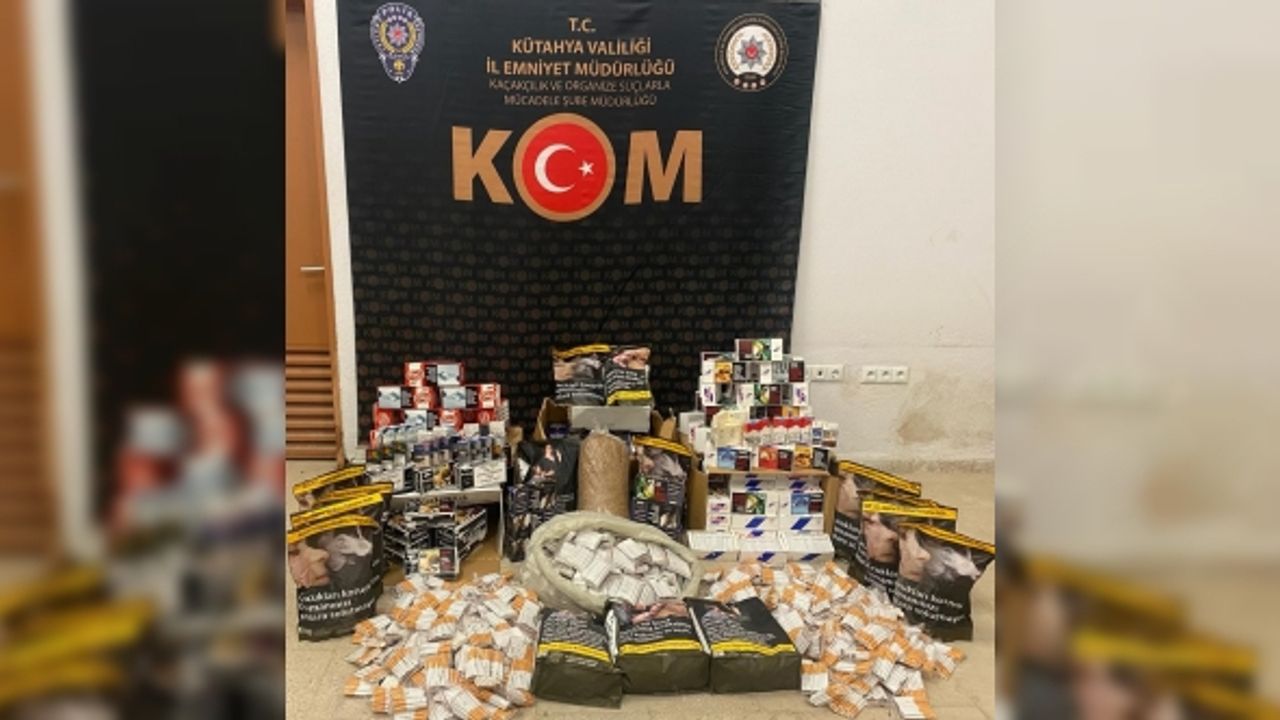 Kütahya’da 41 bin 700 adet dolu makaron ve kaçak tütün ele geçirildi
