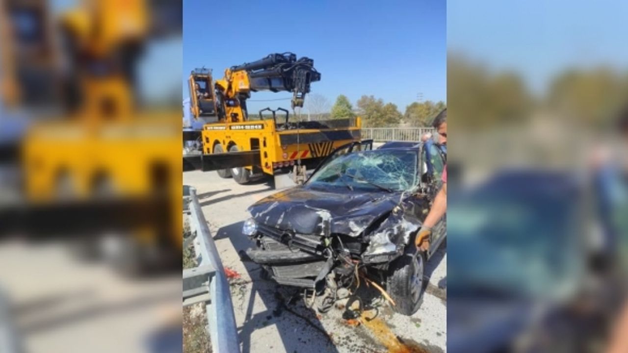 Sakarya’da kontrolden çıkan otomobil dere yatağına düştü: 1 yaralı