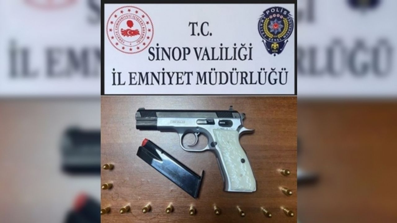 Sinop’ta şok uygulama: 1 ruhsatsız tabanca ele geçirildi