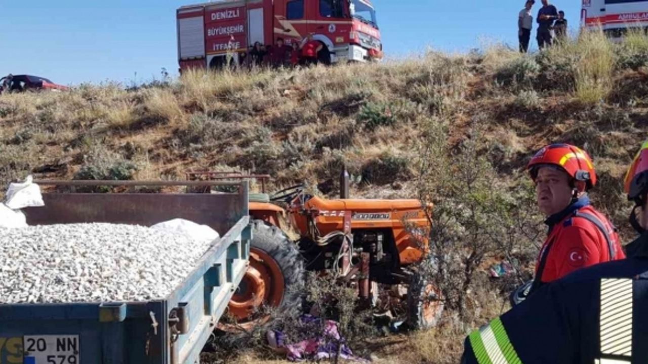 Traktörden düşen kadın römorkun altında can verdi