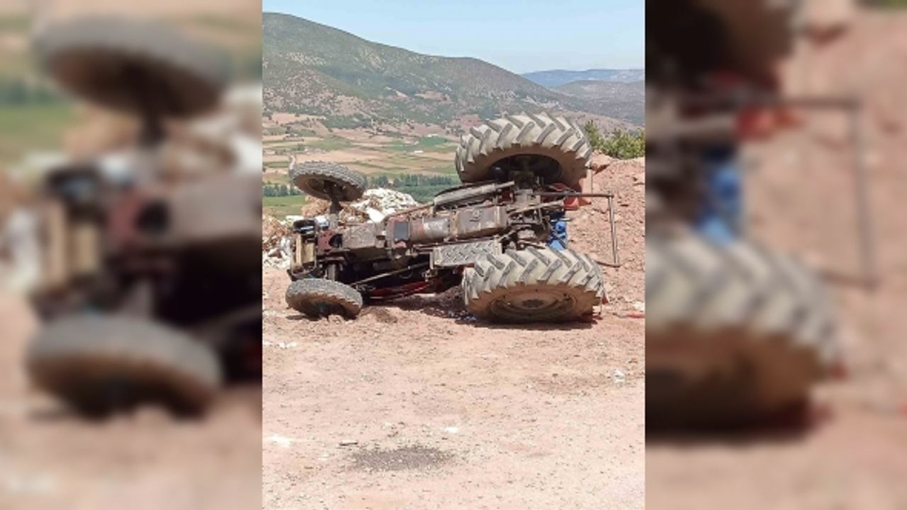 Virajı alamayan traktör devrildi: 1 ölü, 2 yaralı