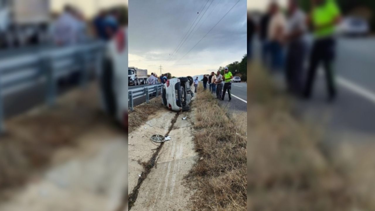 Yoldan çıkan otomobil yan yattı: 3’ü çocuk 6 kişi yaralandı