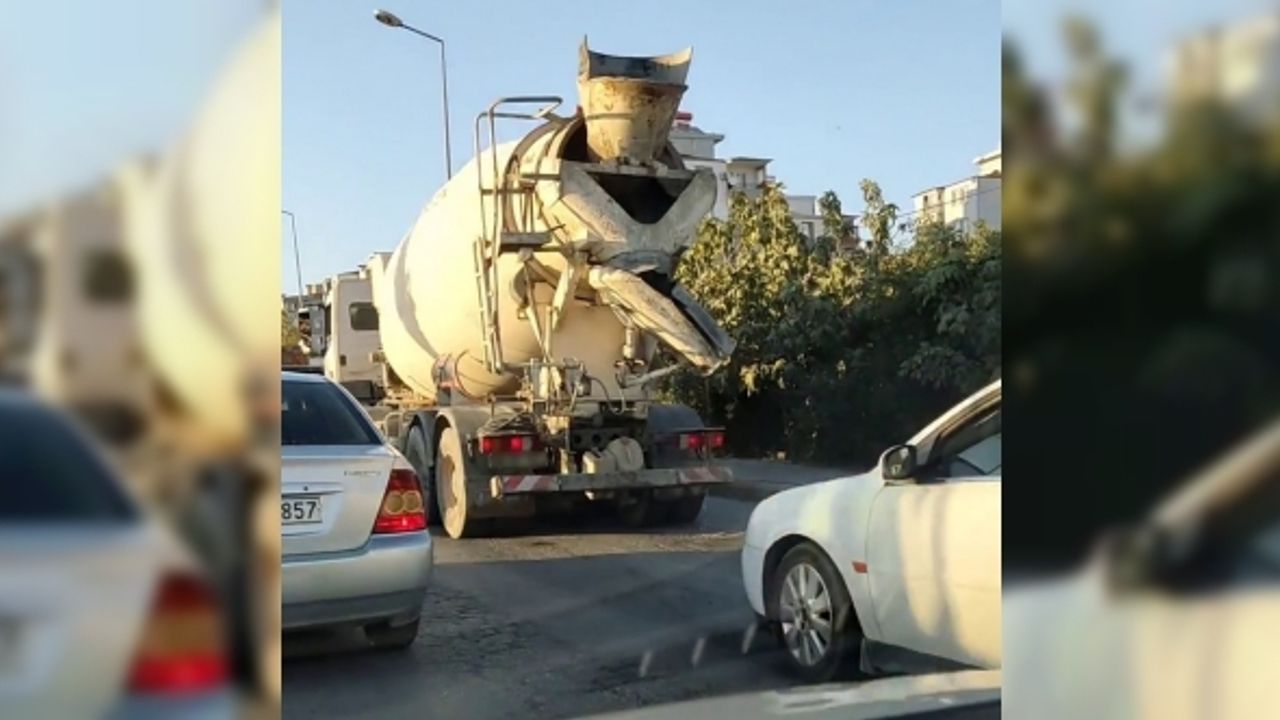 Asfalt yola çimento döken sürücü tepkilere neden oldu
