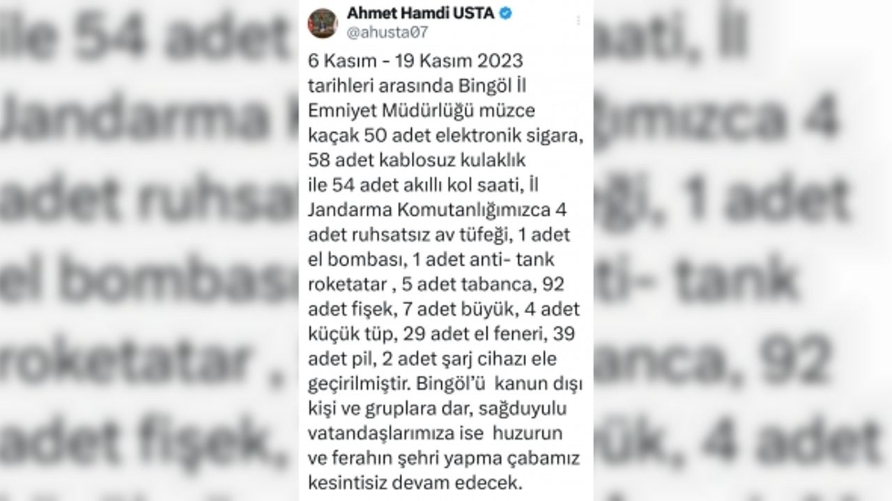 Bingöl’de el bombası ve anti- tank roketatar ele geçirildi