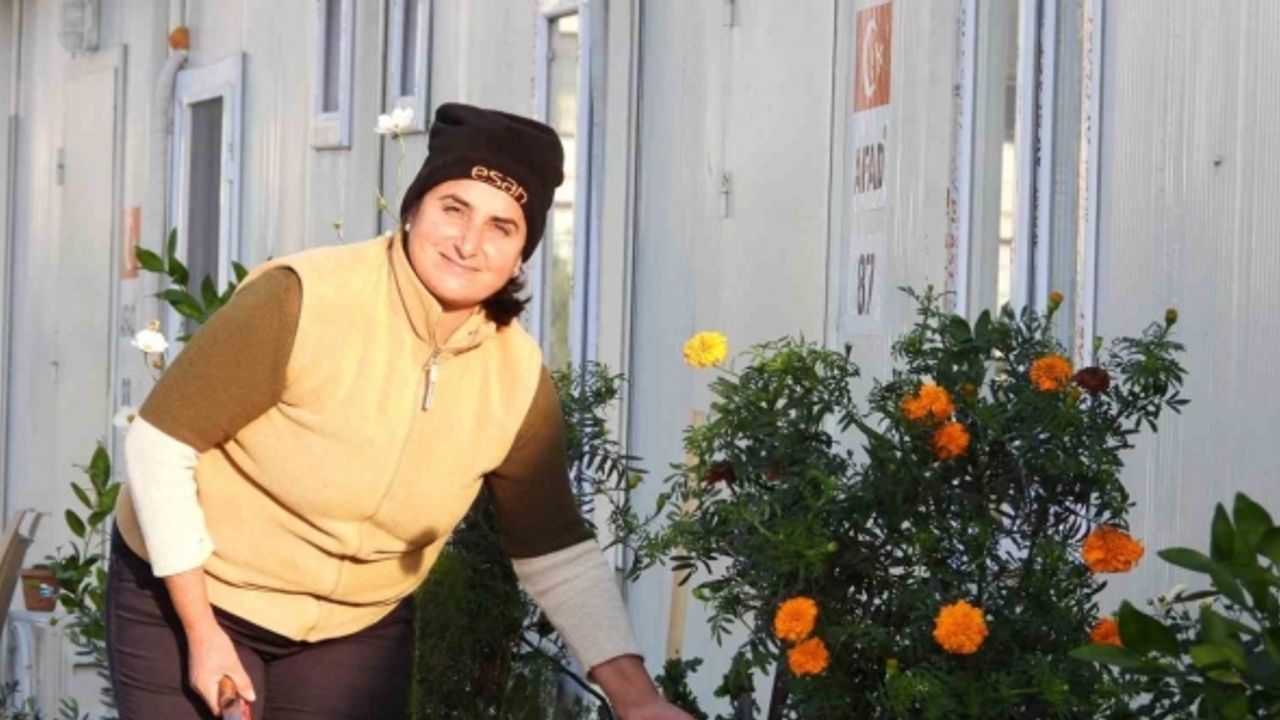 Kadın eli değen konteyner kent sokakları yeşile büründü