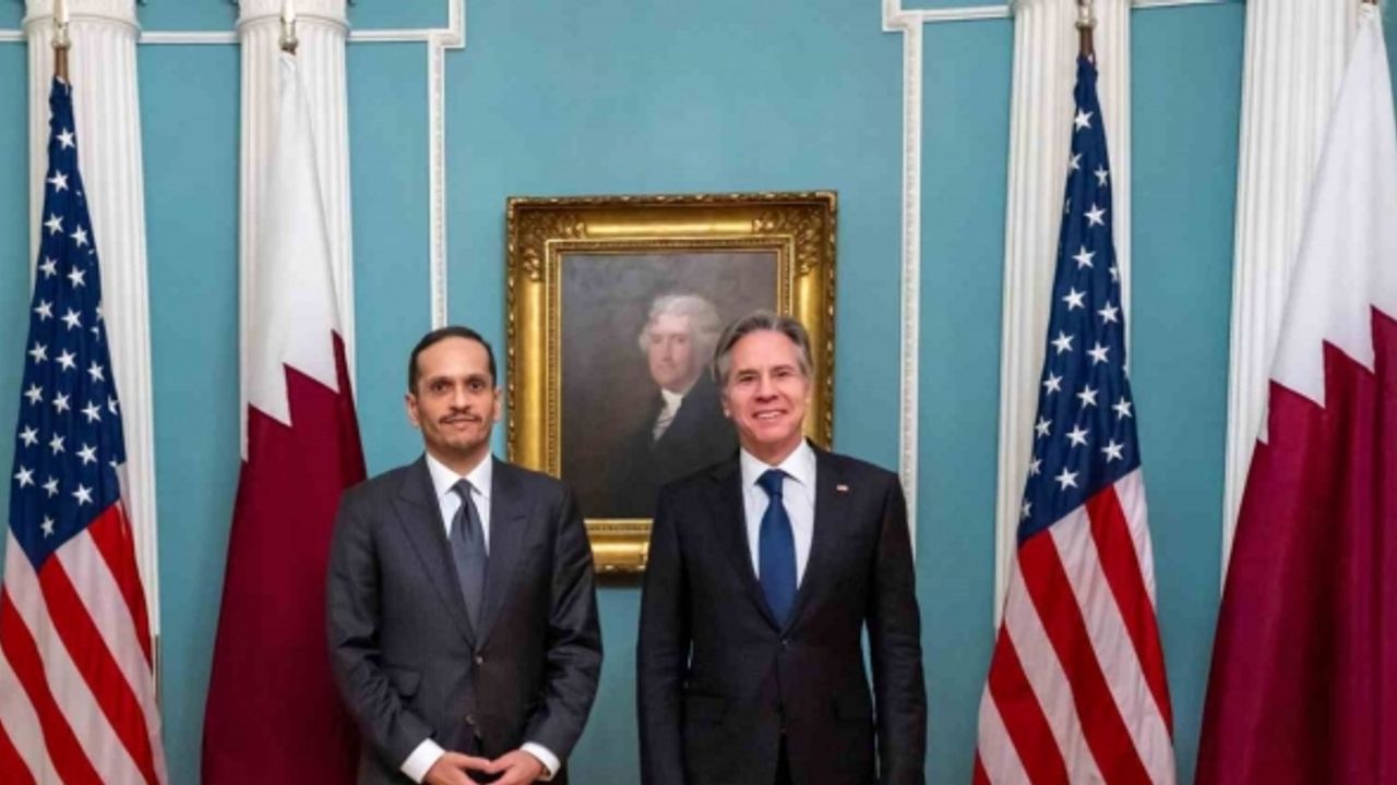 Katar Başbakanı Thani, ABD Dışişleri Bakanı Blinken ile görüştü