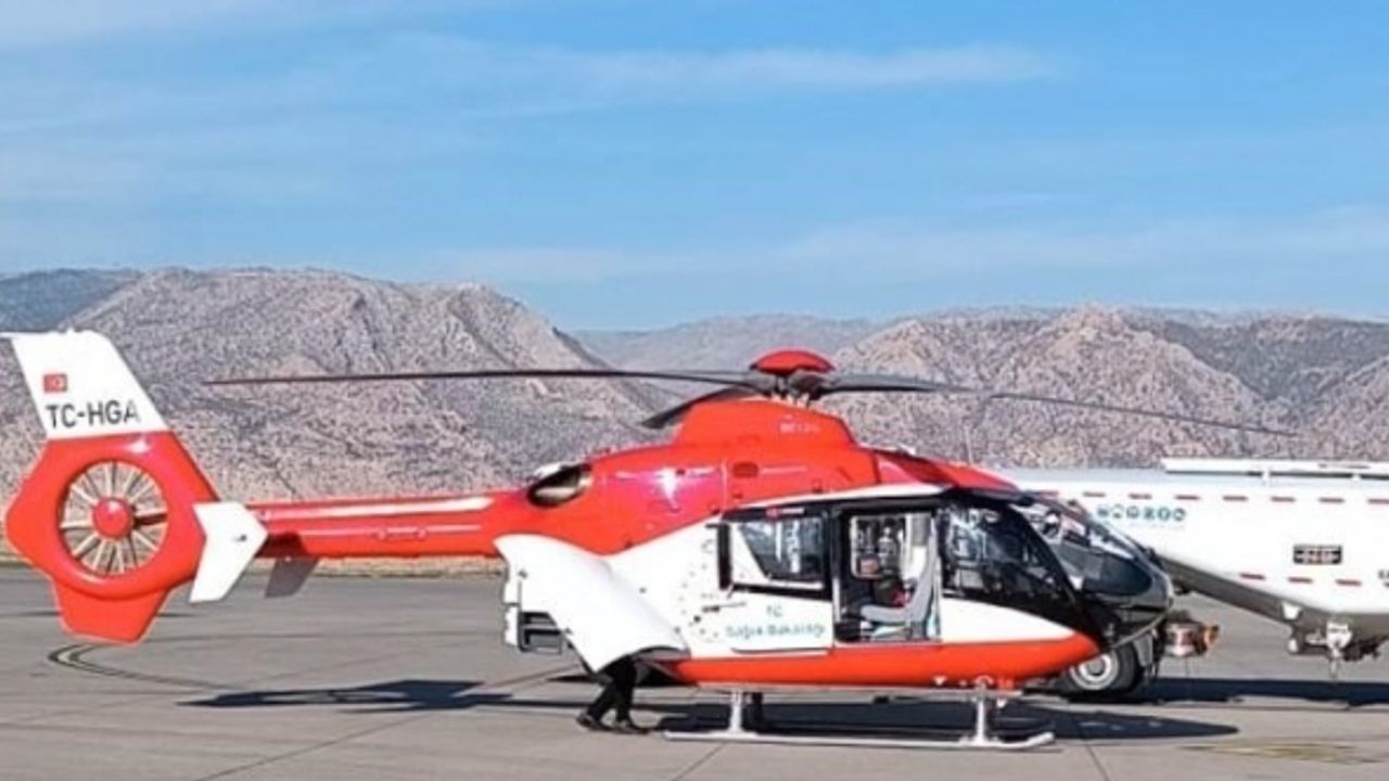 Şırnak’ta ambulans helikopter 60 yaşındaki kalp hastası vatandaş için havalandı