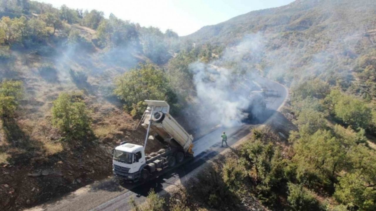 Terörden temizlenen bölgeler bitümlü sıcak karışım ile kaplandı