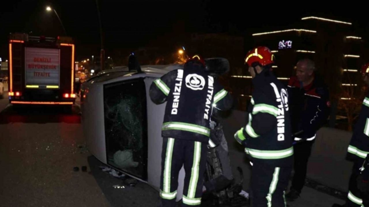 Alkollü sürücünün hakimiyetini kaybettiği araç 50 metre savruldu