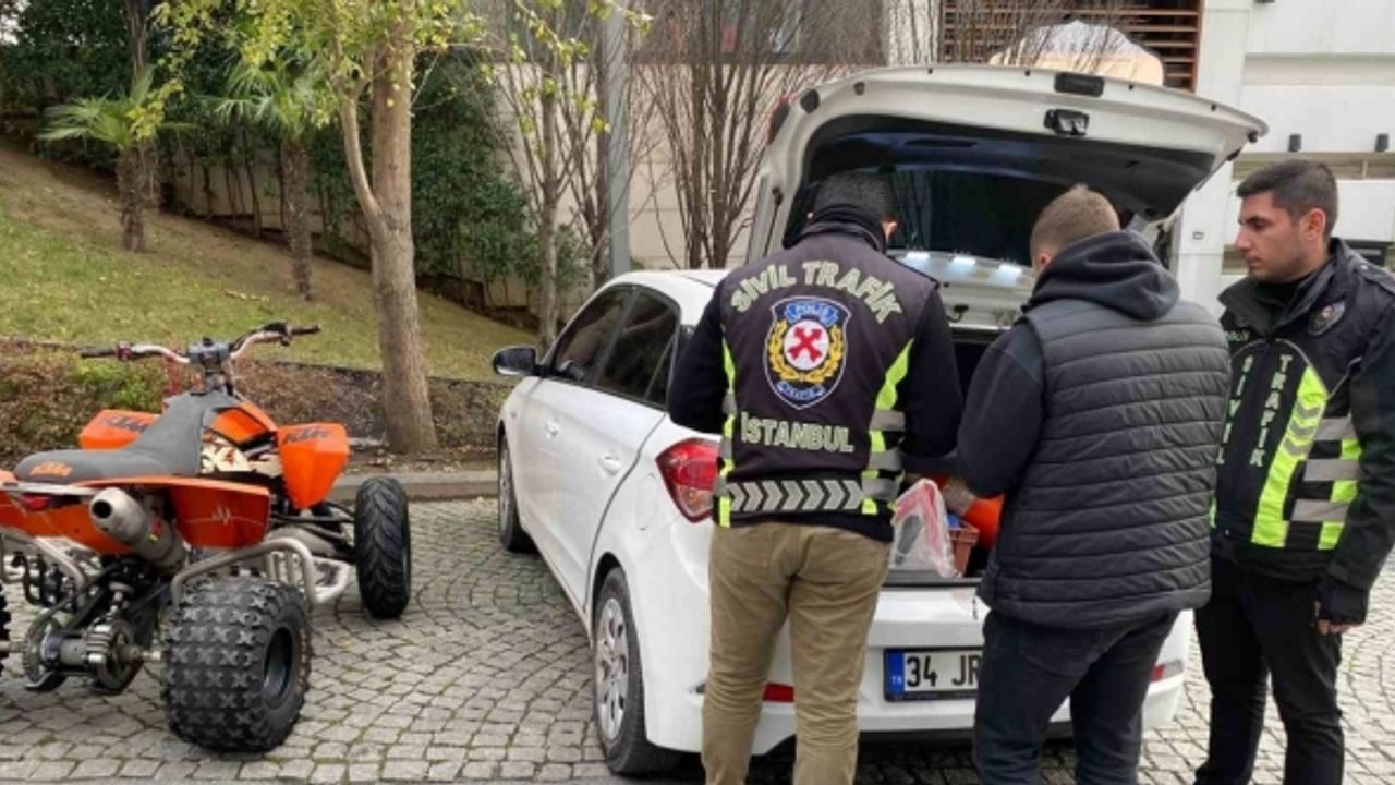 Ataşehir’de off road motosikletiyle drifte 22 bin 165 TL ceza