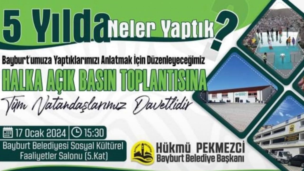 Başkan Pekmezci halka açık toplantıda Bayburtlularla bir araya gelecek görev süresini değerlendirecek