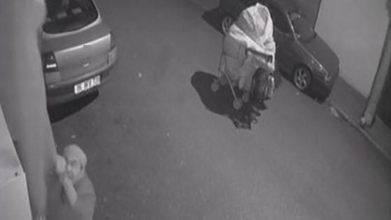 Camda asılı Türk bayrağını kopartarak geri dönüşüm atıklarının içine koydu