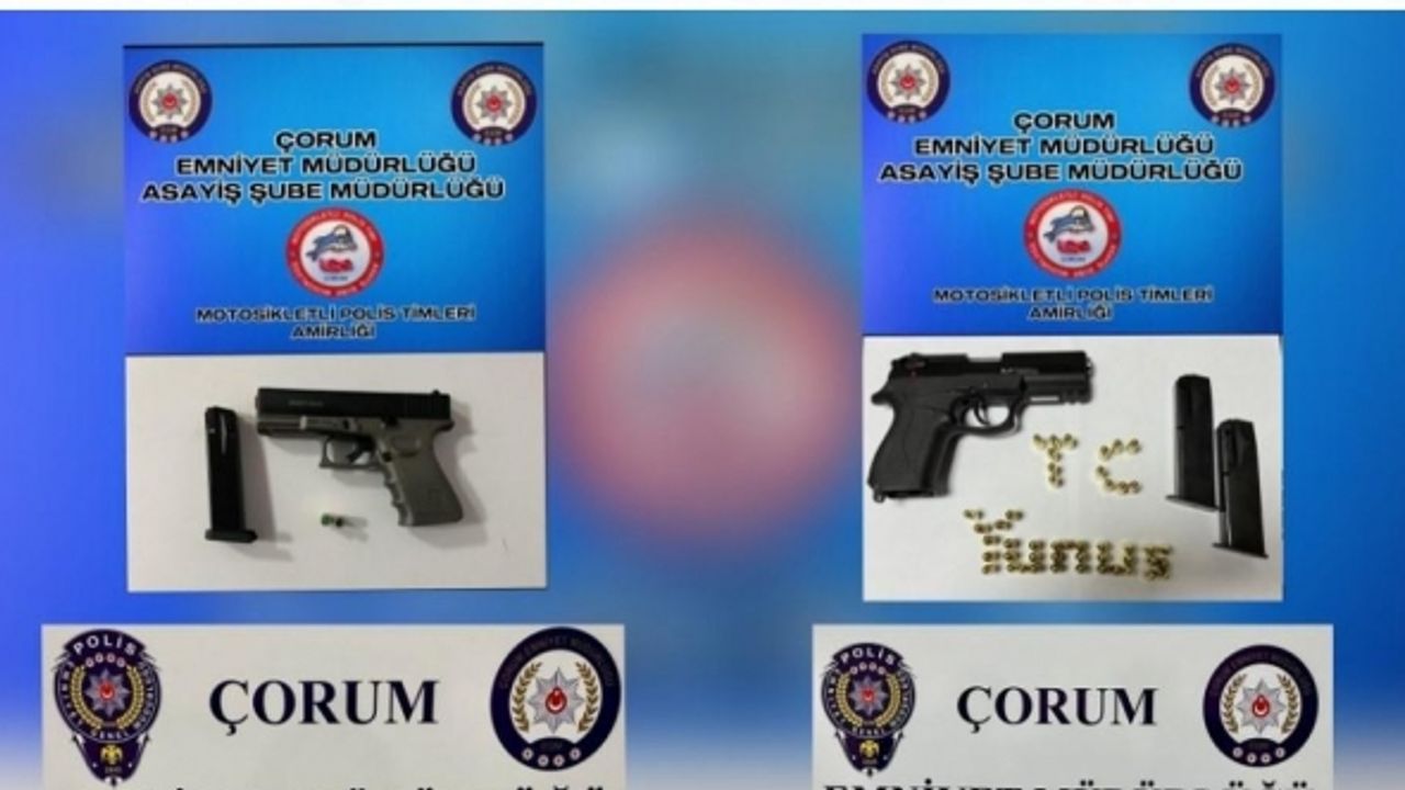 Çorum’da şok uygulamada 21 adet silah ele geçirildi