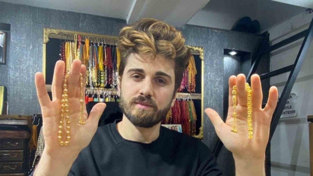 Elazığ’da el yapımı yatırımlık 14 ayar altın tespihlere yoğun ilgi: 70 bin liraya kadar alıcısı var