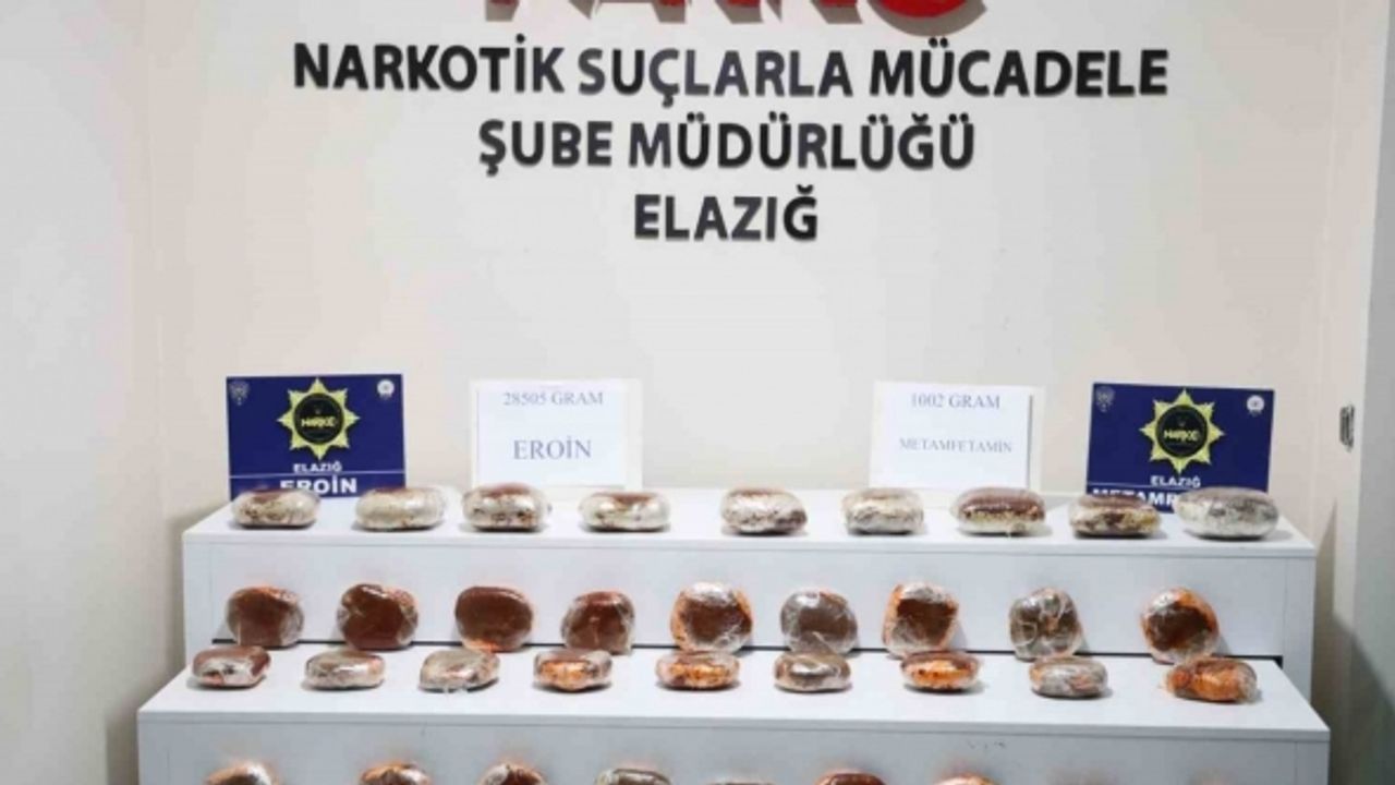Elazığ’da uyuşturucuya büyük darbe: 29 kilo uyuşturucu ele geçirildi