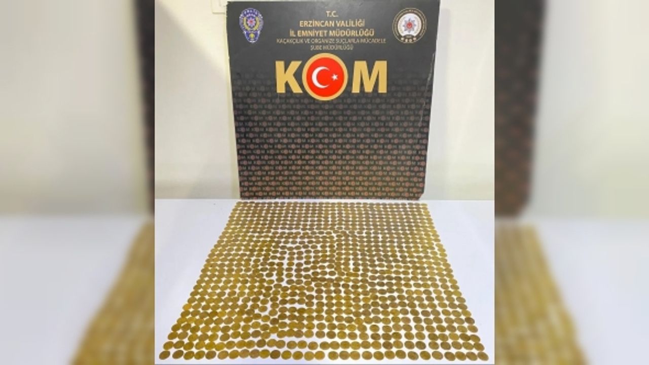 Erzincan’da Doğu Roma İmparatorluğu’na ait 866 adet altın sikke ele geçirildi