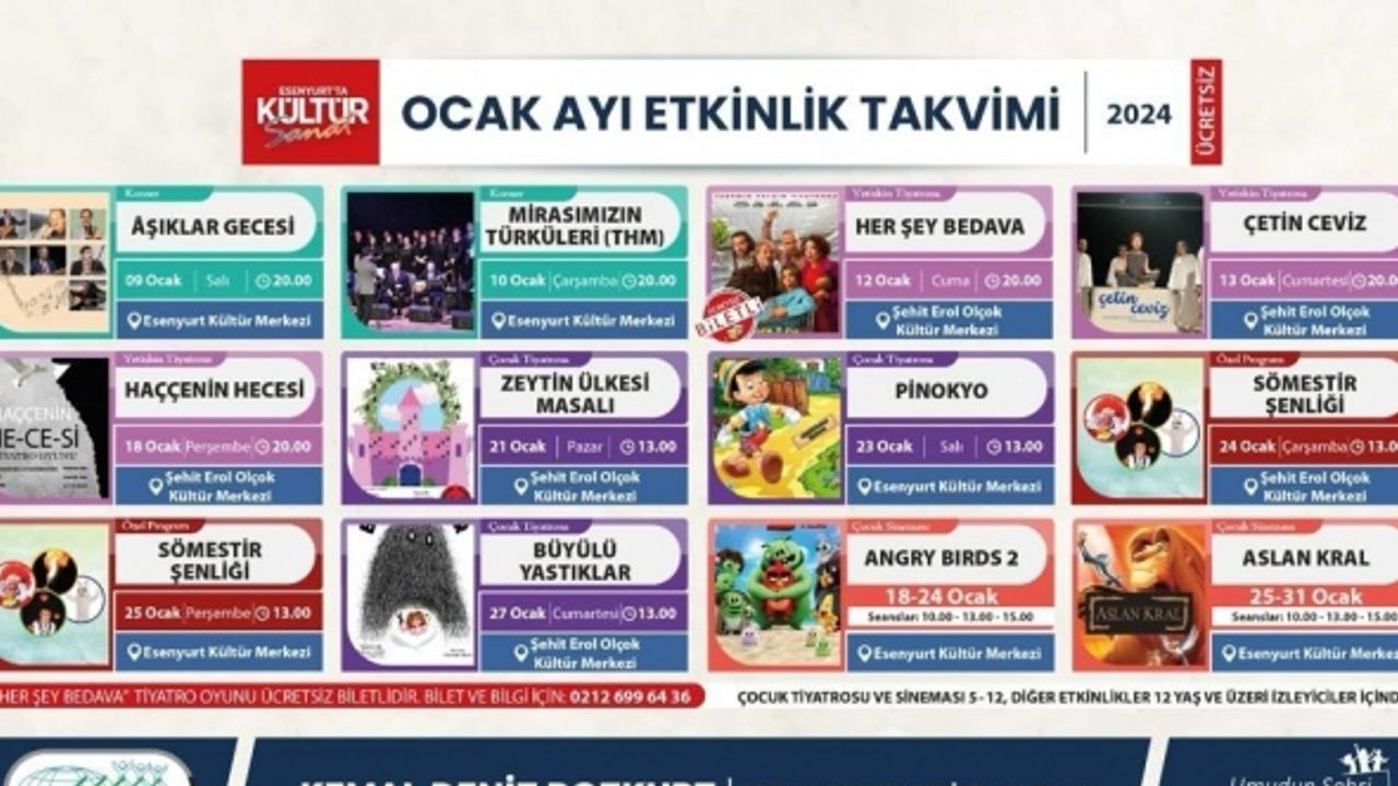 Esenyurt’ta kültür sanat dolu bir ocak ayı programı