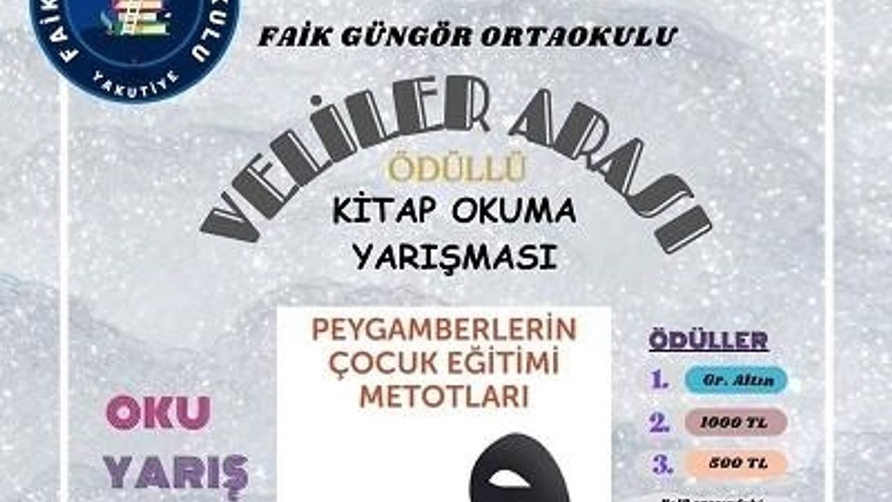 Faik Güngör Ortaokulu’nda, veliler arası ödüllü kitap okuma yarışması