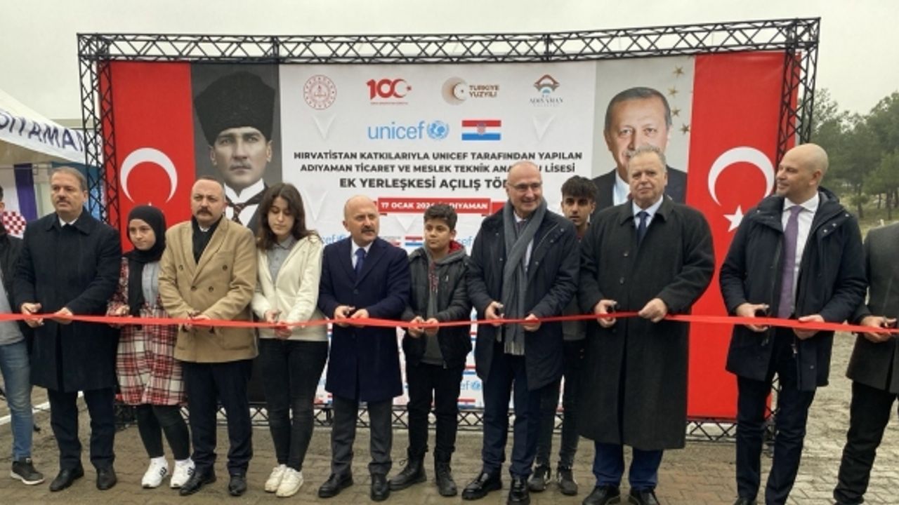 Hırvatistan ve UNİCEF tarafından yaptırılan okulun açılışı yapıldı