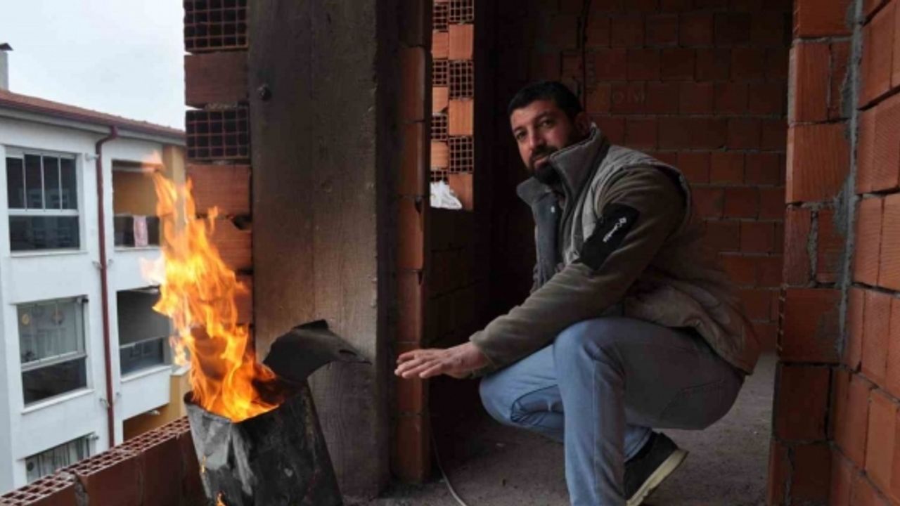 İnşaat işçilerinin soğuk kış günlerinde zorlu mücadelesi