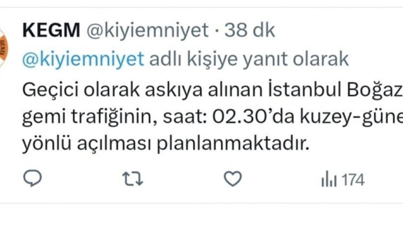 İstanbul Boğazı’nda arızalanan kargo gemisi Ahırkapı Demir Sahası’na çekildi