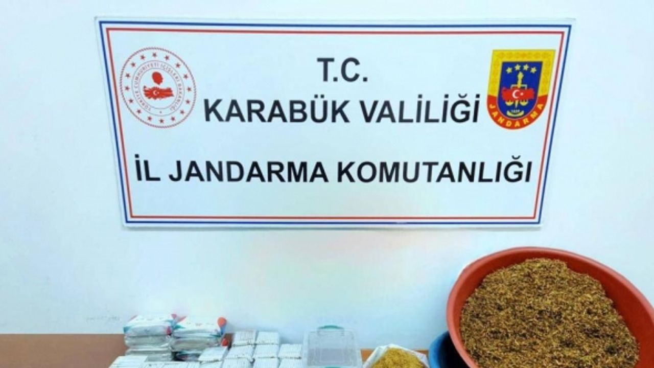 Karabük’te 8 bin 700 makaron ile 6 bin 600 gram tütün ele geçirildi