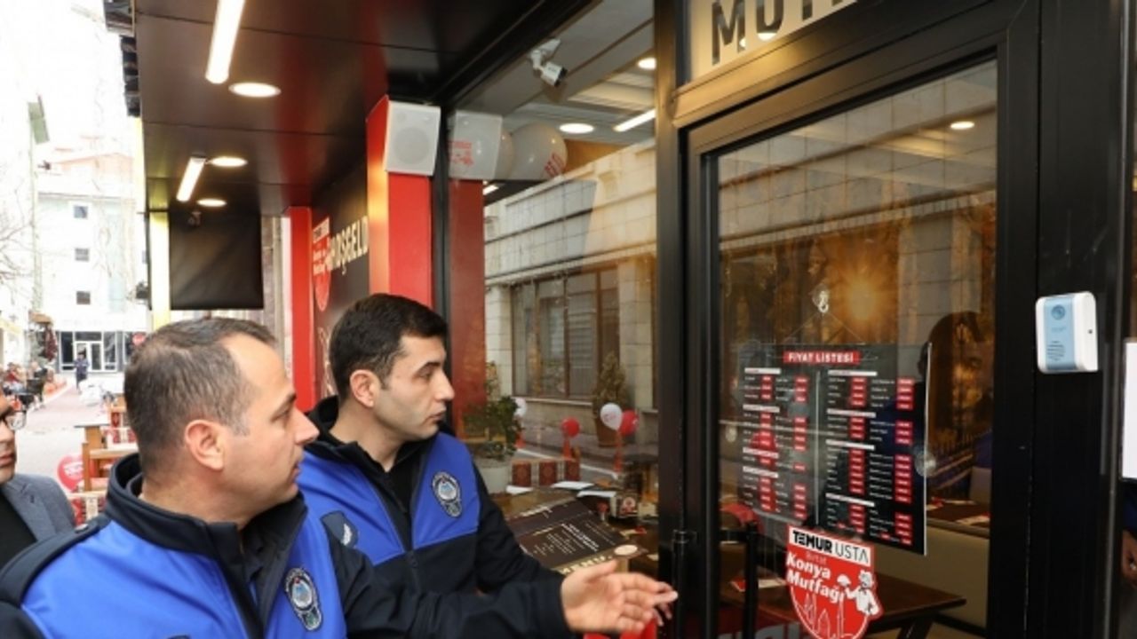 Karatay’da lokanta ve kafelere yeni fiyat uygulaması denetimi