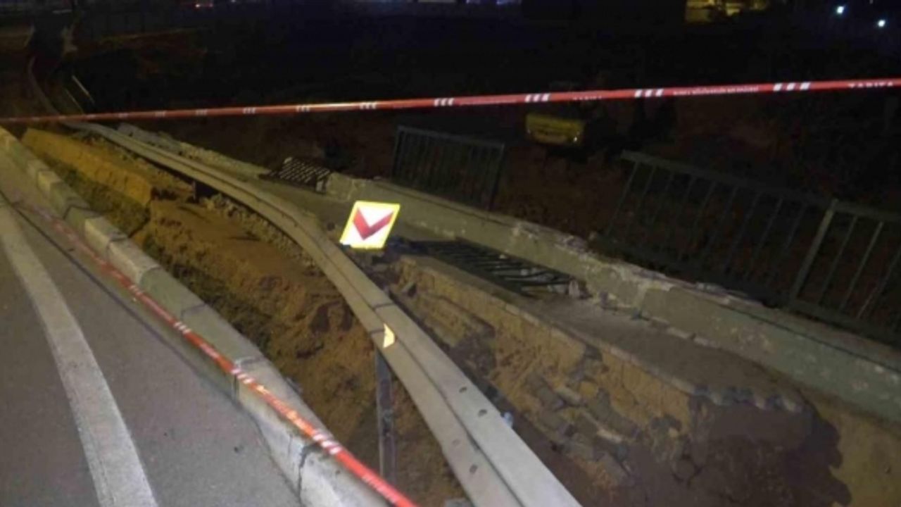 Bursa’da yol çöktü, ulaşım bir süreliğine trafiğe kapatıldı
