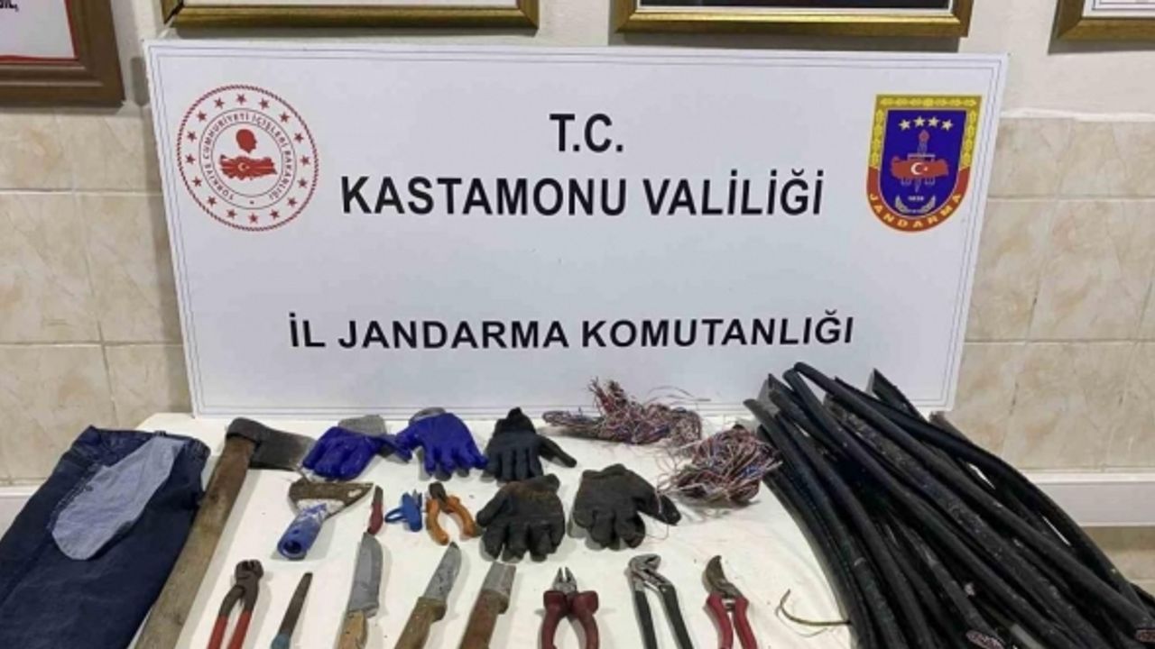 Cezaevinden çıkar çıkmaz eşi ve çocuğuyla enerji nakil hattı kablosu çalmaya gitti