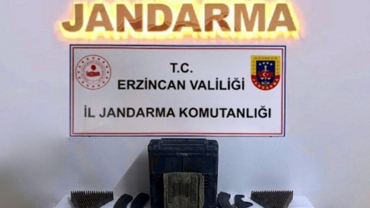 Erzincan’da bin 96 adet kaleşnikof mermisi ve 3 adet şarjör ele geçirildi