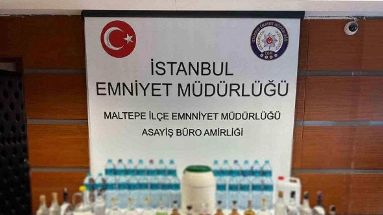 Maltepe’de sahte içki operasyonu: 73 litre sahte alkol ele geçirildi