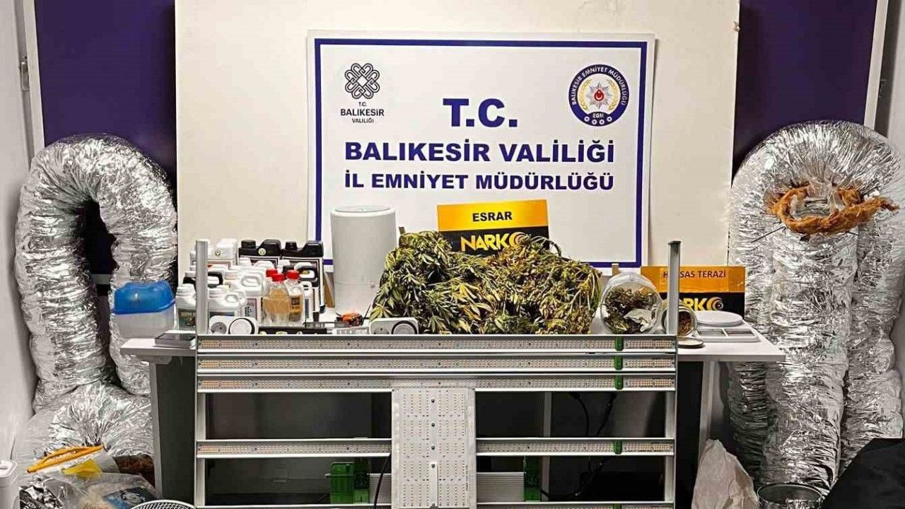 Ayvalık’ta polisten ev görünümlü uyuşturucu imalathanesine operasyon