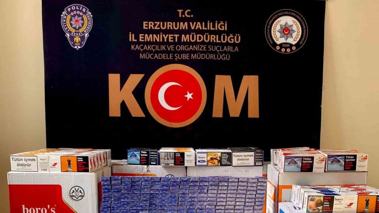 Erzurum’da polisten kaçak sigara operasyonu