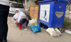 Bilecik’te dilenci kadın zabıtan kurtulmak için sokak ortasına tuvaletini yaptı