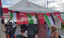 Ardahan’da Filistin’e destek için çadır kuruldu