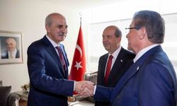 TBMM Başkanı Kurtulmuş, KKTC Cumhurbaşkanı Tatar ve KKTC Başbakanı Üstel ile görüştü