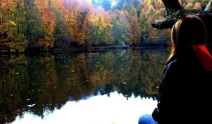 Yedigöller'den büyüleyici sonbahar manzarası fotoğrafları