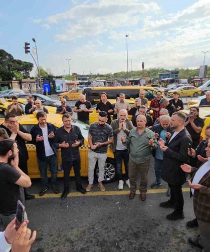 Sarıyer’de taksiciler öldürülen meslektaşları Yaşar Yanıkyürek için eylem yaptı