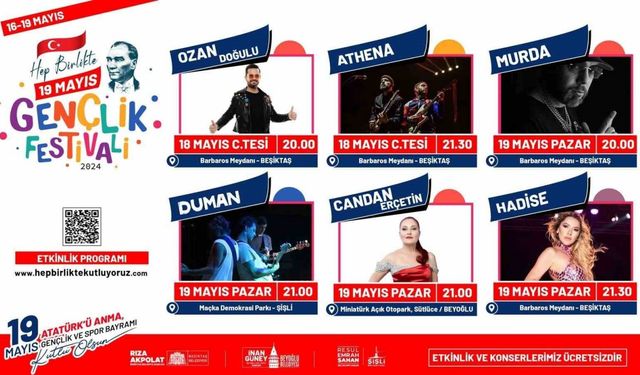İstanbul’da üç ilçeden ortak “Hep Birlikte 19 Mayıs Gençlik Festivali”