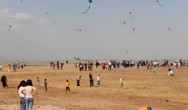 Suriye sınırını rengarenk uçurtmalar süsledi