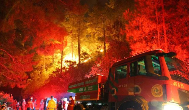 Kahramanmaraş’taki orman yangınına gece müdahalesi