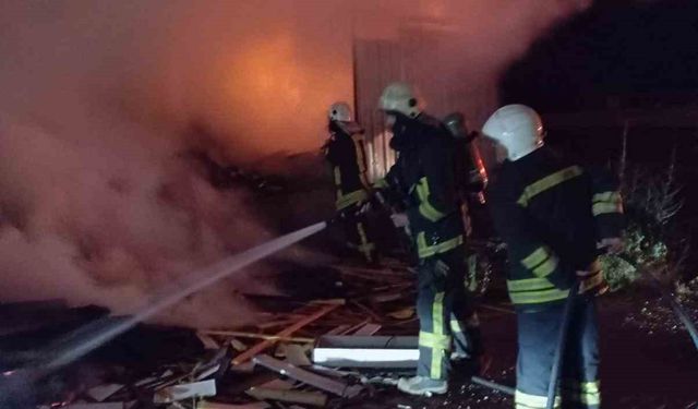 Marangoz dükkanı alevlere teslim oldu