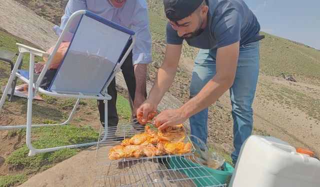 Sıcaktan bunalanlar Süphan Dağı eteklerindeki kar üzerinde piknik yaptı