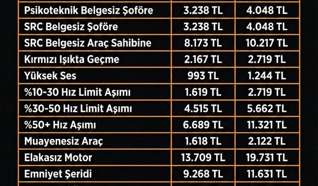 Yeni Yılda Trafik Kuralları Daha Pahalıya Mal Olacak